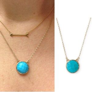 Stella & Dot Women’s Maya Turquoise Small Pendant Boho Western Layered Necklace